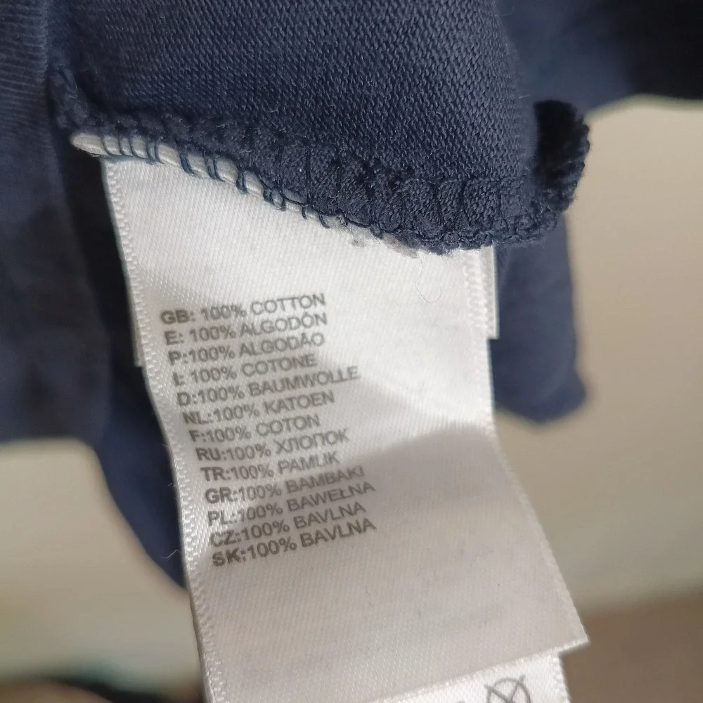 The North Face Long Sleeve Tee Mens Medium Blue Excellent Logo Cotton Shirt